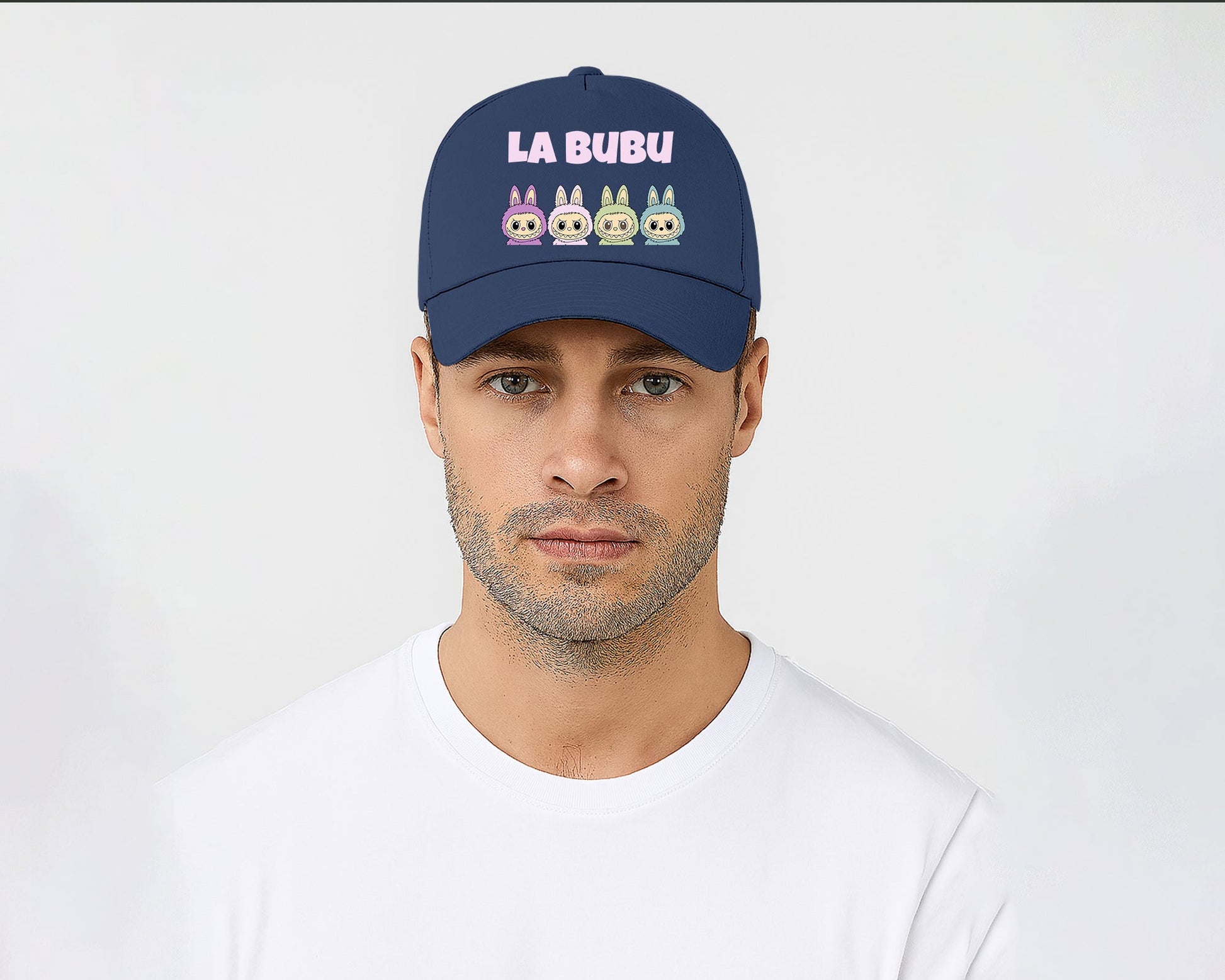 La Bubu Original 5 Panel Cap, Unisex Funny Cartoon Design Hat, 100% Cotton Printed Baseball Cap, Perfect Gift for All Seasons M8427