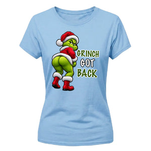 Hilarious cheeky Grinch graphic Christmas Ladies T-Shirt
