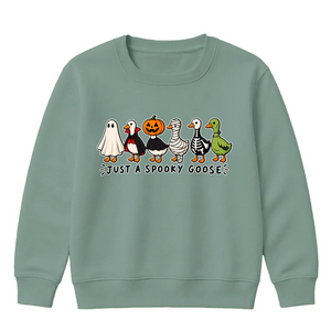 Hilarious costumed geese line Halloween Kids Sweatshirt