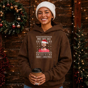 Hilarious Mo Ho Ho Football Christmas Oversized Hoodie