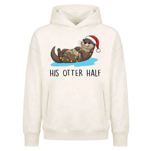 Matching Partner His Otter Half Christmas Oversized Hoodie