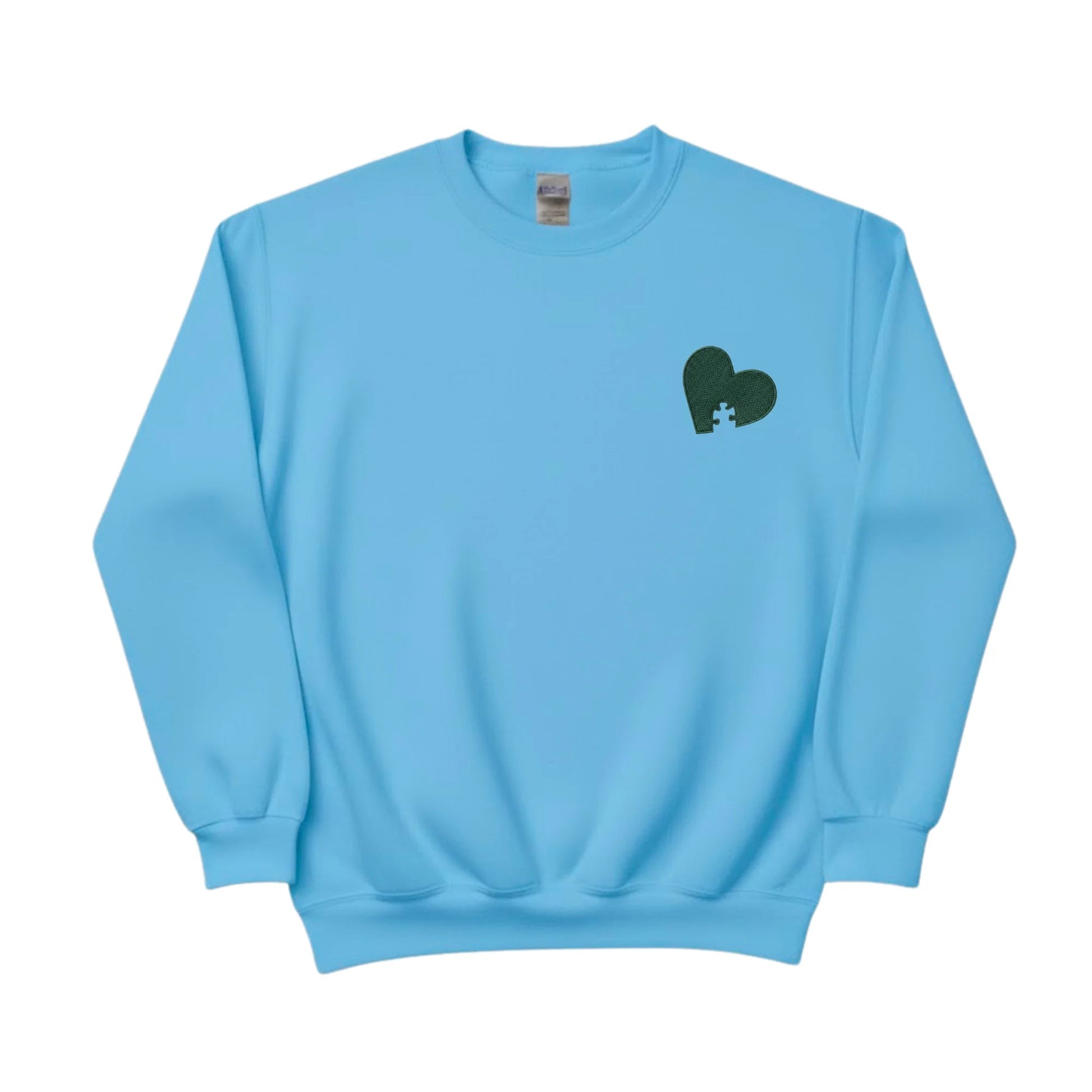 Heart Puzzle Sketch Embroidery SweatShirt - EWB103