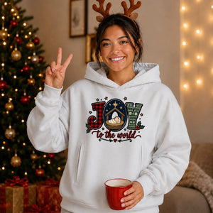 Holy Nativity Joy To The World Christmas Oversized Hoodie