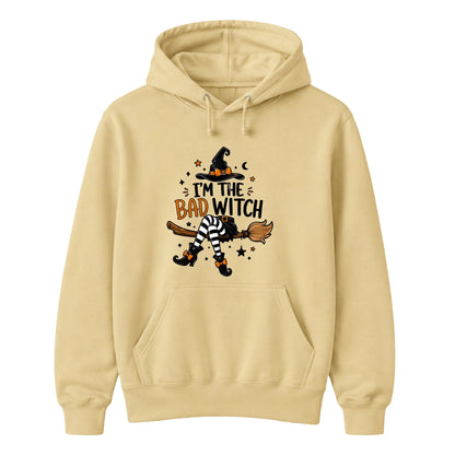 Humorous bad witch quote graphic print Halloween hoodie
