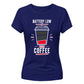Humorous Battery Low Need Coffee Top ladies fit T-Shirt