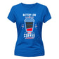 Humorous Battery Low Need Coffee Top ladies fit T-Shirt