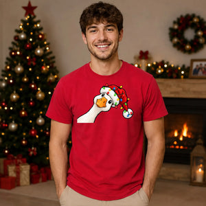 Humorous curious goose graphic Christmas Unisex T-Shirt