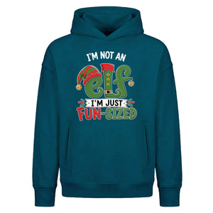 Humorous Fun Sized Elf Quote Christmas Oversized Hoodie