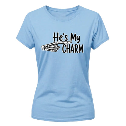 Humorous matching skeleton hand Halloween Ladies t-shirt