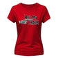 Humorous matching skeleton hand Halloween Ladies t-shirt