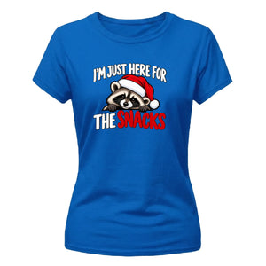 Humorous raccoon snacks quote Christmas Ladies T-Shirt