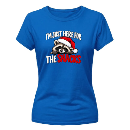 Humorous raccoon snacks quote Christmas Ladies T-Shirt
