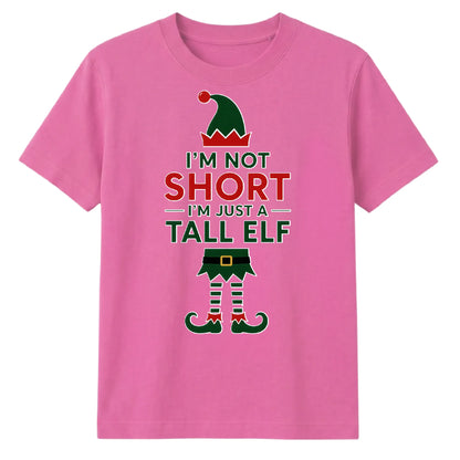 Humorous Tall Elf Graphic Print Christmas Unisex T-Shirt