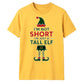 Humorous Tall Elf Graphic Print Christmas Unisex T-Shirt