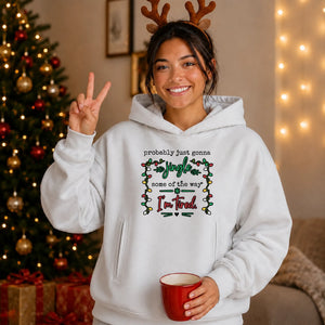 Humorous Tired Jingle Quote Christmas Oversized Hoodie