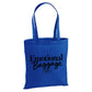 Humourous emotional baggage slogan print cotton Tote Bag