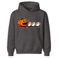 Hungry pumpkin chasing little ghosts Halloween Kids Hoodie