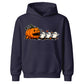 Hungry pumpkin chasing little ghosts Halloween Kids Hoodie