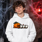 Hungry pumpkin chasing little ghosts Halloween Kids Hoodie