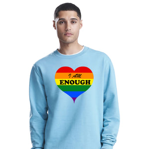 I Am Enough Striped Heart Pride Month Unisex Sweatshirt