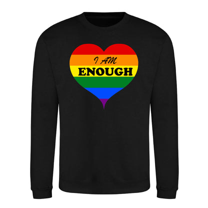 I Am Enough Striped Heart Pride Month Unisex Sweatshirt