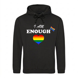 I Am Enough Waving Flag Heart Pride Month Unisex Hoodie