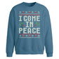 I Come In Peace Knit Print Christmas Oversized Sweatshirt