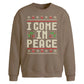 I Come In Peace Knit Print Christmas Oversized Sweatshirt