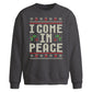 I Come In Peace Knit Print Christmas Oversized Sweatshirt