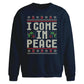 I Come In Peace Knit Print Christmas Oversized Sweatshirt