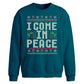 I Come In Peace Knit Print Christmas Oversized Sweatshirt