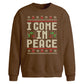 I Come In Peace Knit Print Christmas Oversized Sweatshirt