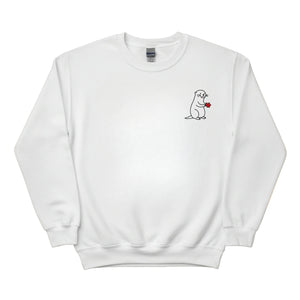 Two Halves, One Heart Sketch Embroidery SweatShirt - EWB104