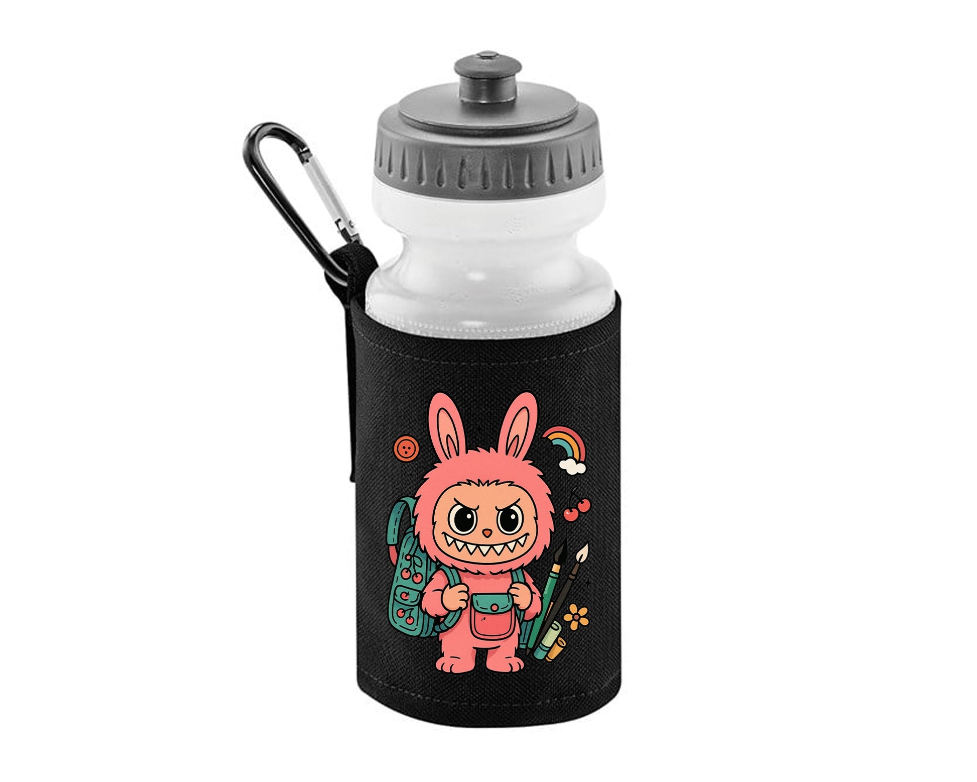 Back To School Kids Water Bottle, Labubu Printed Design, 500ml BPA Free Soft Water Bottle Included, Stylish Drink Bottle For School M8481