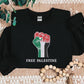 Free Palestine Embroidered Sweatshirt, Solidarity Hand Support Palestine Protest Jumper, Save Gaza Palestine Clothing, Comfort Colors Shirt