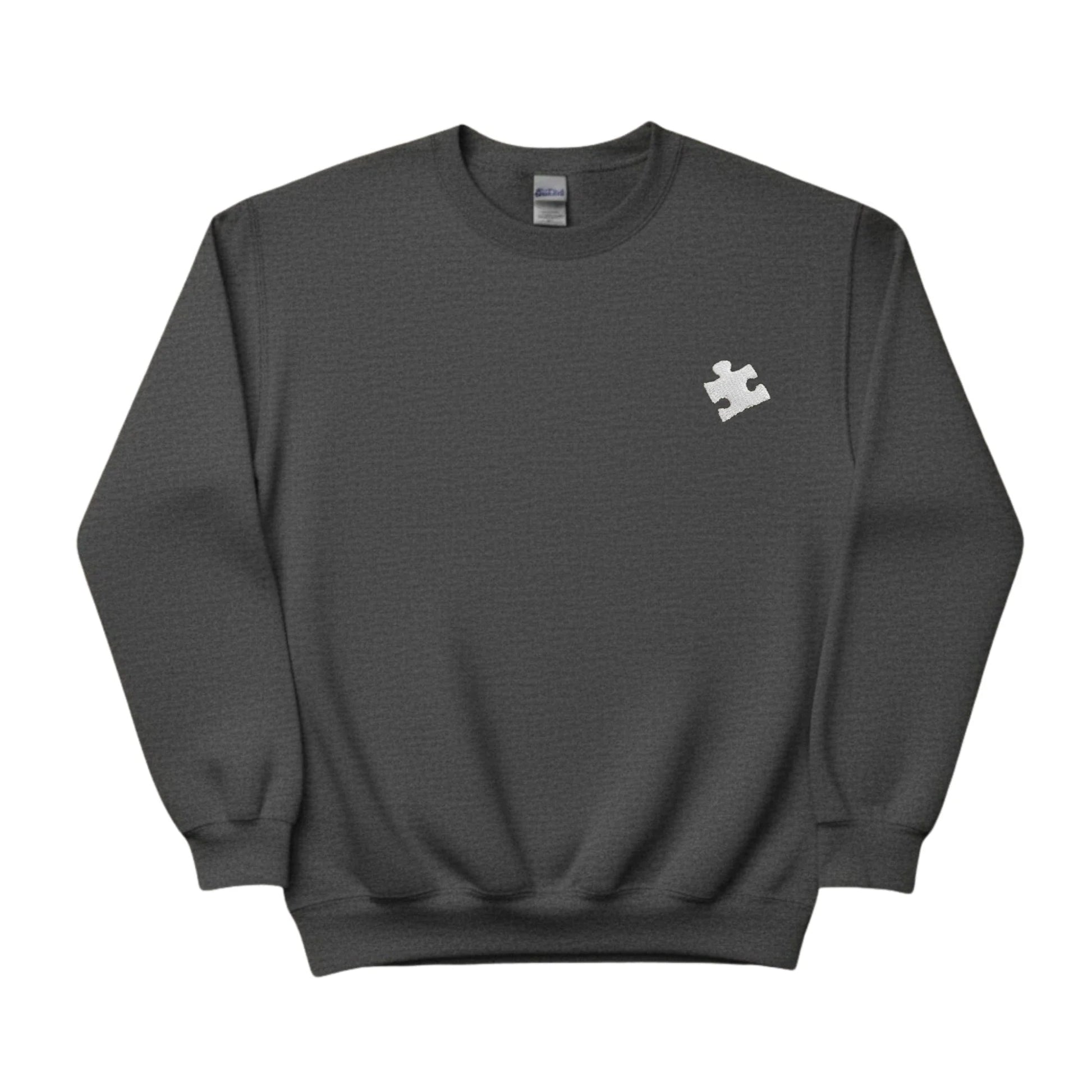 Heart Puzzle Sketch Embroidery SweatShirt - EWB103