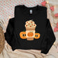 Halloween Sweatshirt, Pumpkin Spice Coffee Printed Sweater, Halloween Coffee Cup Autumn Fall Retro Crewneck Jumpers, Halloween Night Outfits