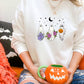 Floral Ghost Halloween Sweater, Vintage Floral Ghost Printed Sweatshirt, Halloween Family Jumper, Halloween Tops, Retro Halloween Party Gift
