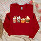 Halloween Coffee Sweatshirt, Vintage Autumn Fall Sweater, Pumpkin Coffee Cups Crewneck Jumper, Halloween Clothing, Halloween Night Outfits