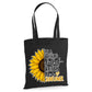 Inspirational sunflower quote print white cotton Tote Bag