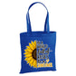 Inspirational sunflower quote print white cotton Tote Bag