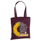 Inspirational sunflower quote print white cotton Tote Bag
