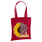 Inspirational sunflower quote print white cotton Tote Bag