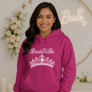 Intricate Tiara Crown Pearl Art Graphic Bride Unisex Hoodie