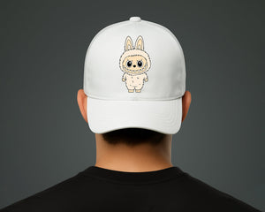 Labubu Cap, Cute Cartoon Printed Baseball Hat For Anime Fans, Unisex Pre-Curved Peak Design Gift Cap M8424