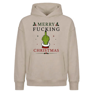 Irreverent humour hand gesture Christmas Oversized Hoodie