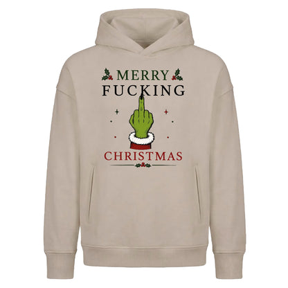 Irreverent humour hand gesture Christmas Oversized Hoodie