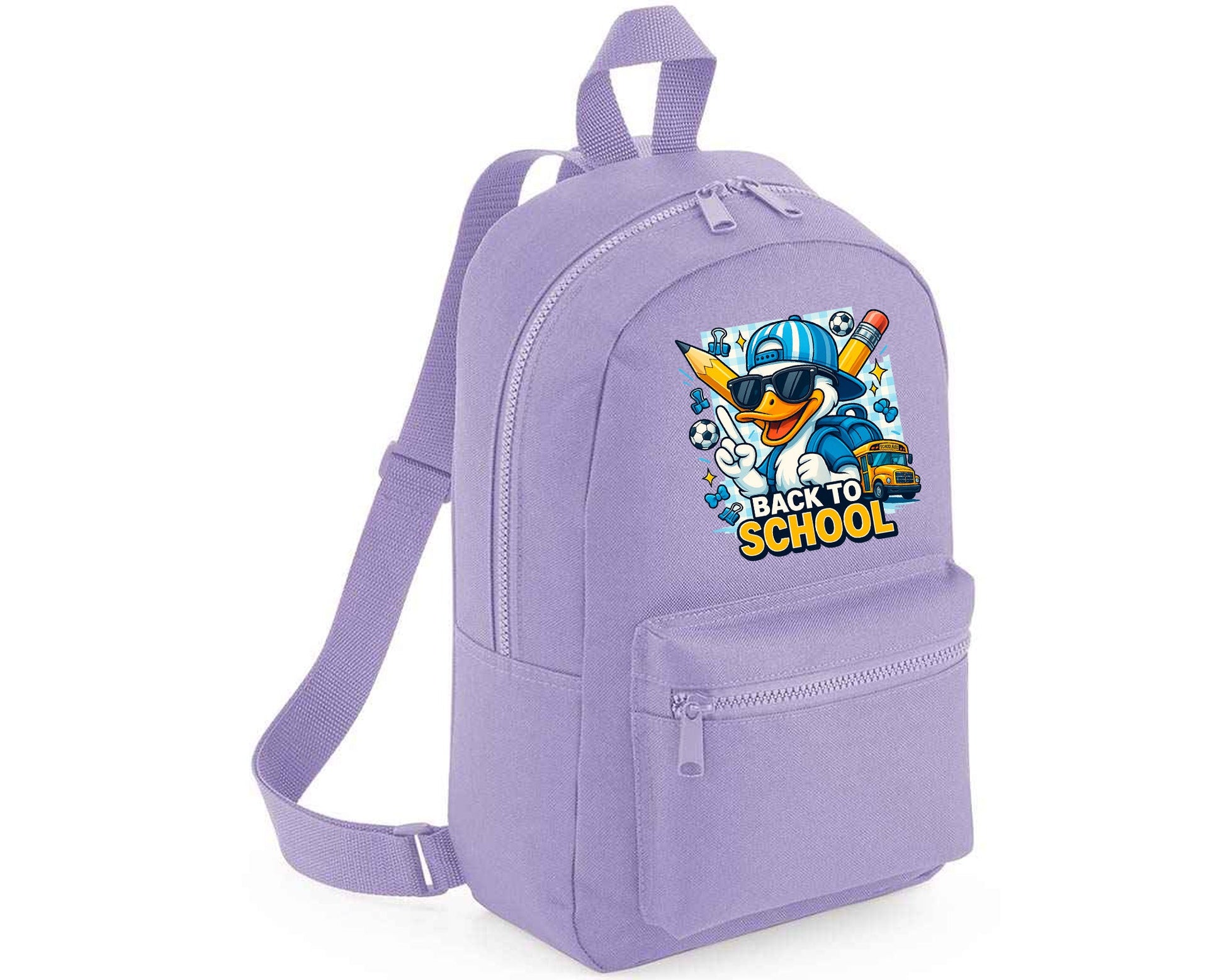 Back To School Kids Backpack, Funny & Cute Duck Printed Bag For Boys And Girls, Perfect Padded Back Panel Bag M8483