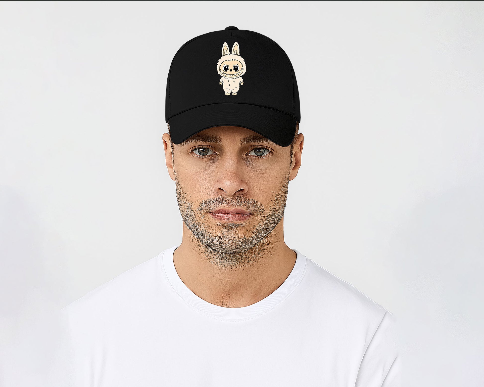 Labubu Cap, Cute Cartoon Printed Baseball Hat For Anime Fans, Unisex Pre-Curved Peak Design Gift Cap M8424