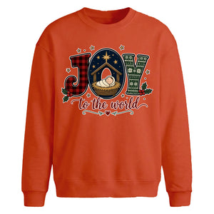 Joy To The World Nativity Christmas Oversized Sweatshirt